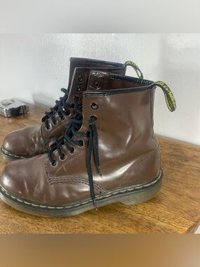 Dr Martens lace up leather boots